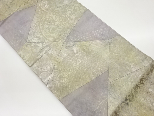 引箔切り嵌め風華紋に花唐草模様織出し名古屋帯